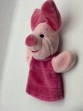 VINTAGE Mattel Disney Winnie the Pooh PIGLET HAND PUPPET 11" Plush ANIMAL Toy