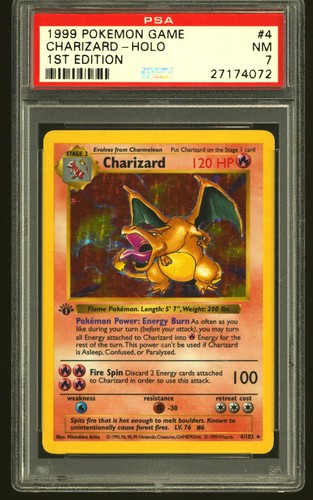 Charizard (Shadowless) graded PSA 7 for sale on eBay