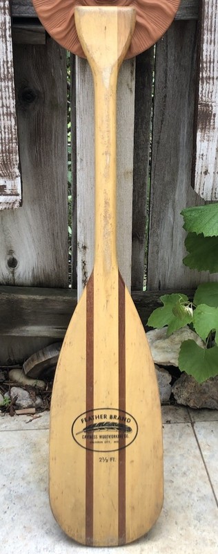 Feather Brand Decorative Wooden Paddle with Sun Face Ornament, Brown Tan