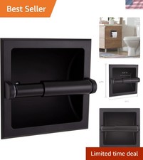 Millbridge Recessed Toilet Paper Holder in Matte Black   Space-Saving Design