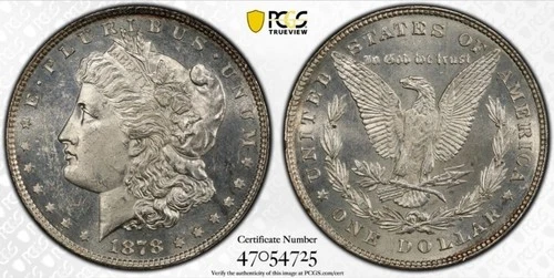 1878 8TF Morgan Dollar PCGS Gold Shield MS62 VAM 3 Spiked Eye - Affordable Grade