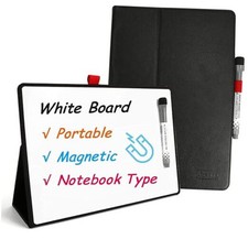 Portable Small White Board, 12" x 9" Magnetic Dry Erase Board with Stand, Desk