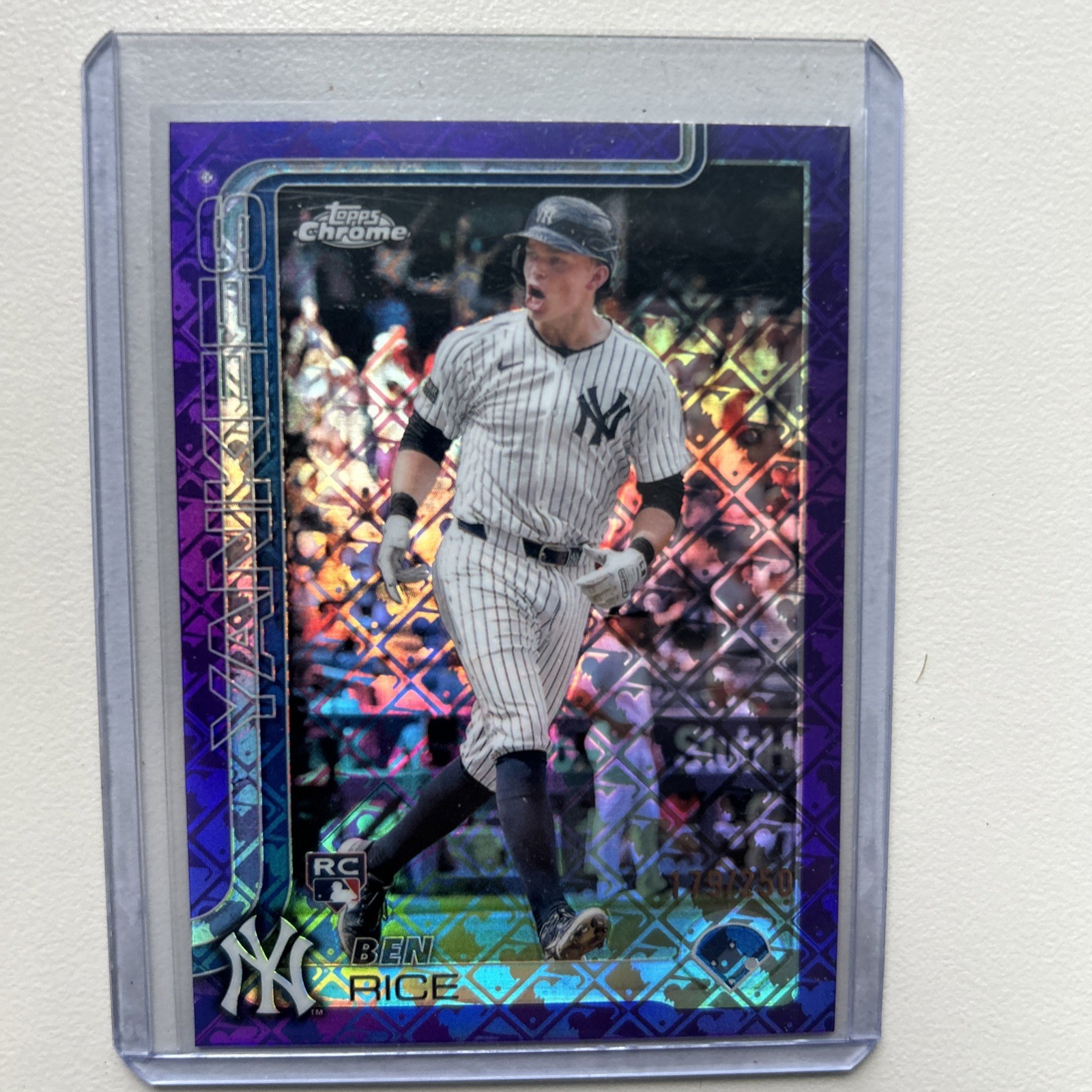 2025 Topps Chrome Logofractor Edition - Ben Rice,#139 Purple Refractor /250 (RC)