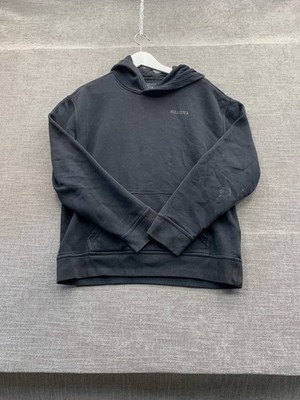 Hollister Feel Good Super Hoodie Mens Small Black Logo Fleece Lined Relaxed Fit