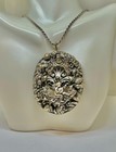 Cherub Angel Cupid Lute Love Bird Flower Pendant Necklace Victorian Love Silver — photo 8