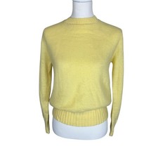 Vintage Garland Yellow Knit Crewneck Sweater Made in USA Women's Small