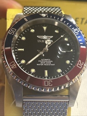 Invicta Men's 47mm Pro Diver AUTOMATIC BLACK DIAL Mesh Bracelet Screw Broken
