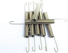 60mm x 10mm x 1.0mm Metal Dual Hook Tension Spring Gray 10pcs