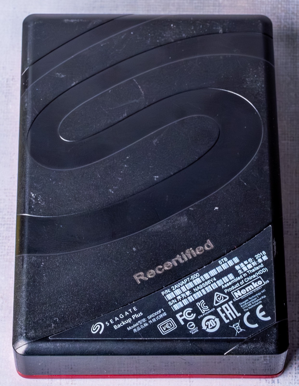 Seagate Backup Plus 5TB Portable USB Hard Drive - P/N: 2AWAP7-500 (Red Edition)