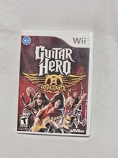 Guitar Hero Aerosmith Nintendo Wii Complete Set with Manual - Tested And Working