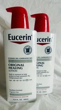 Lot  2 -Eucerin Original Healing Lotion Extremely Dry Skin Fragrance Free 16.9oz
