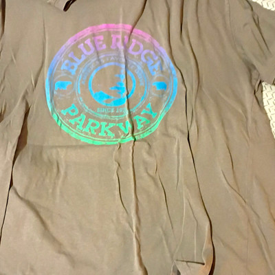 Men s 2XL Gray Blue Ridge Parkway Logo Graphic Print Crew Neck T-Shirt