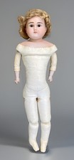 Antique 23" Belton Type Sonneberg Turned Head Doll Closed Mouth Flawless Bisque