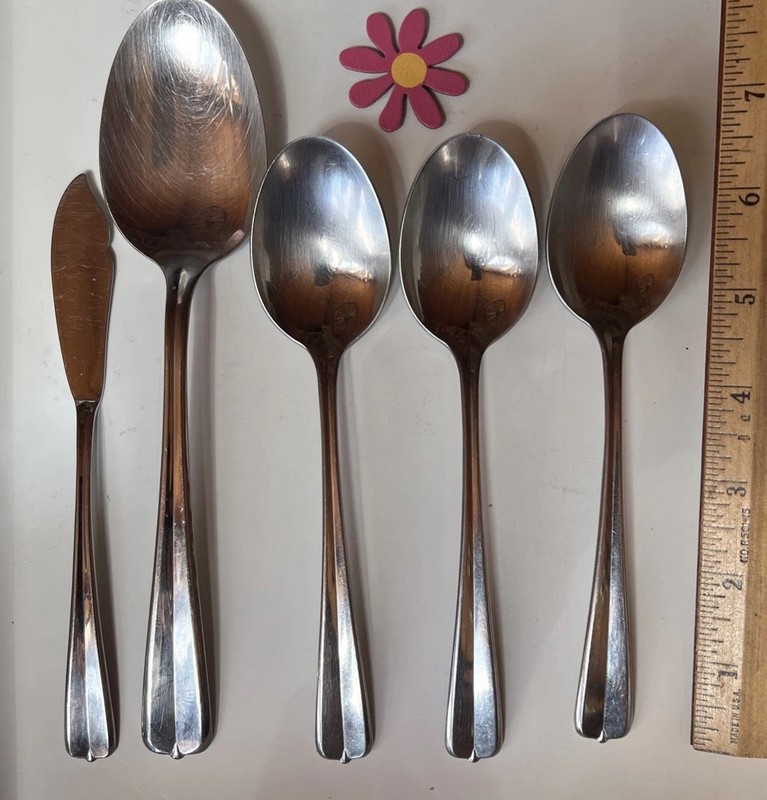 Oneida USA GALA / IMPULSE 2 Serving Pcs. 3 Dinner Spoons, Flatware Satin Sheen