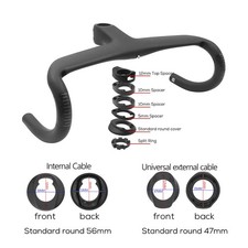 Carbon Integrated Road Bike Drop Bar Internal Routing 380mm 400mm 420mm 440mm