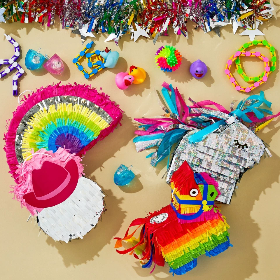 Mini Multi-Color Donkey Pinata, 7.25", - Image 2 of 4