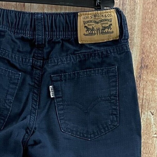 Levis Joggers Youth Kids Size 7 Blue Elastic Waist Drawstring Dark Wash - Picture 10 of 12