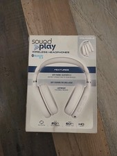 Sound Play Wireless Headphones White Bluetooth 5.3 With Built In Microphone