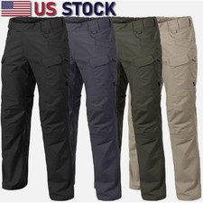 Men Tactical Cargo Pants Soldier Straight-fit Work Combat Trousers Outdoor Pants