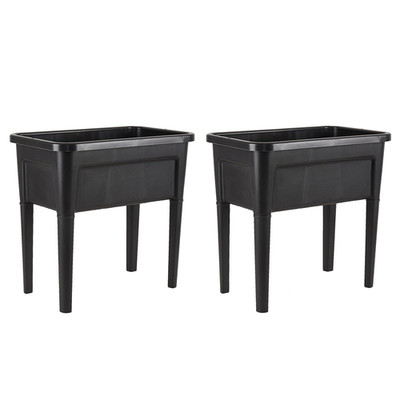 Ziwqpiht 2 Pcs Plastic Raised Garden Beds Legs16 Gallon Outdoor Elevated Garden