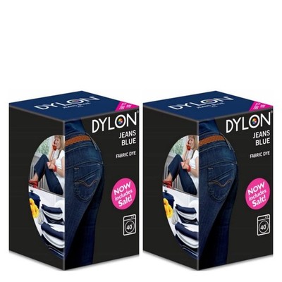 DYLON Jeans Blue 2 x 350 g, Farbstoff, Textil- und Kleiderfarbe für Waschmaschin