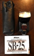 Nikon Speedlight SB-25 TTL Hot Shoe Mount Flash Tested Working 