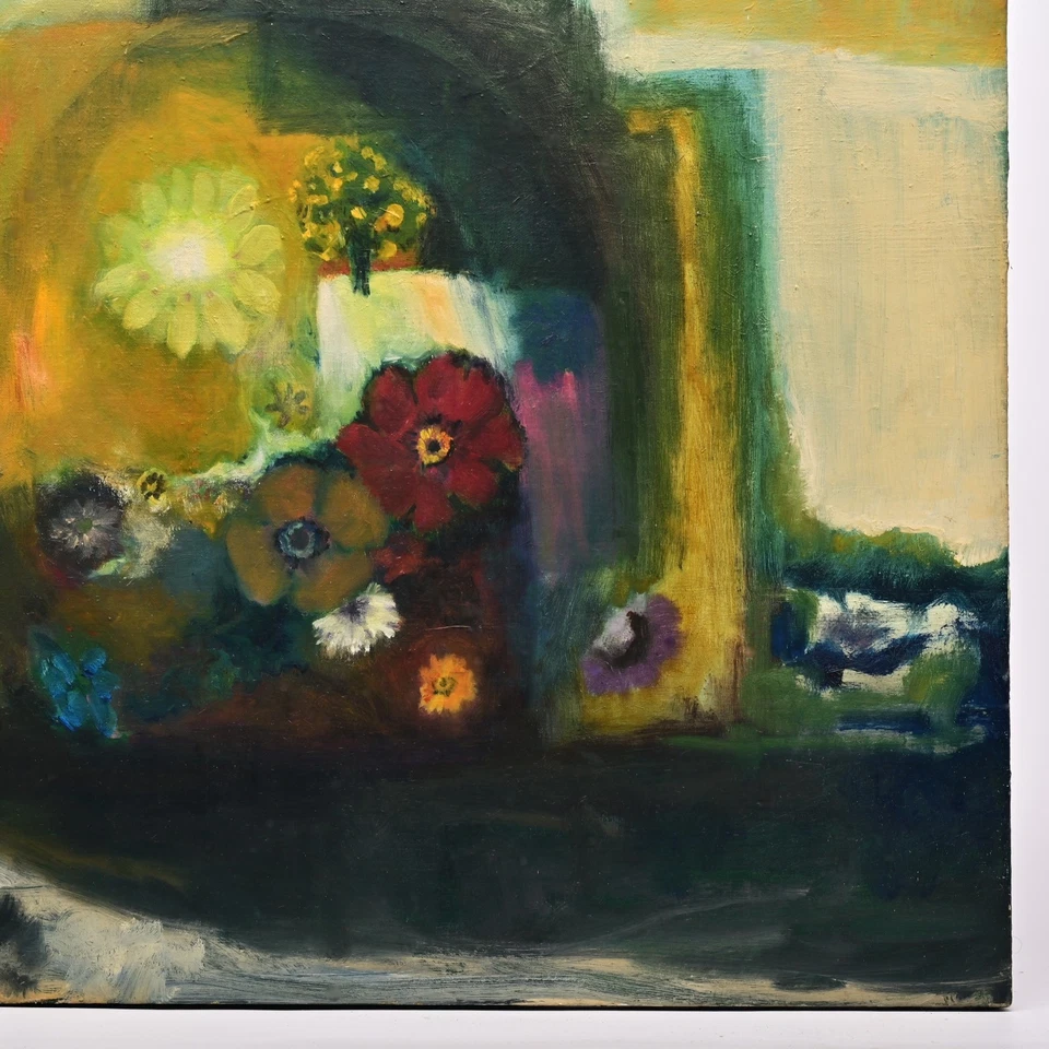 Pintura de retrato de bodegón floral firmada vintage original de Frederick Sprague Foto 4 de 4