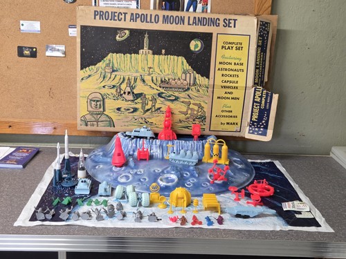 VINTAGE MARX PROJECT APOLLO MOON LANDING PLAYSET BOXED MISC PIECES EXTRA INCOMP?
