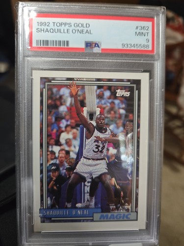 PSA 9 MINT SHAQUILLE ONEAL 1992 TOPPS GOLD RC #362 ORLANDO MAGIC ROOKIE