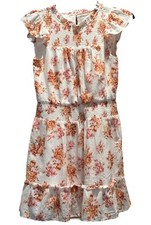 LOFT Pink Orange Floral Dress Size Small