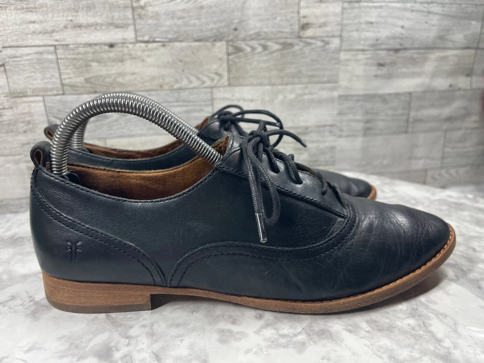 Frye Dress Oxford Women 9.5M Grace CVO Shoes Black Leather Comfort Derby Work - Image 3 of 4