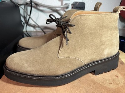 Allen Edmonds Downing Boot Mens Size 9 Tan Suede Lace Up Ankle Chukka Lug Sole