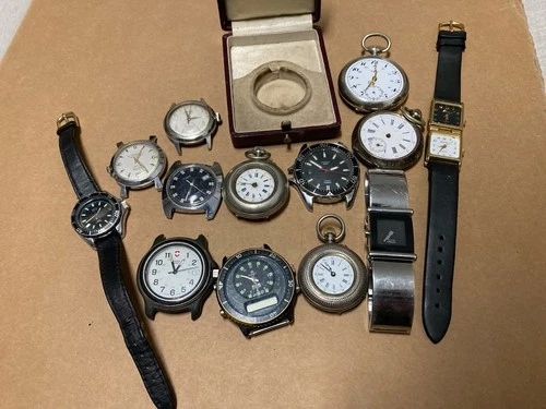 Vintage Antique Watch Lot Timex Pocket Watches Hilton Mechanical Parts Repair