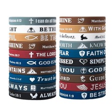 20PCS Bible Verse Silicone Bracelets Bible Verse Rubber Bracelets Religious C...