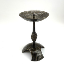 Antiker Kerzenständer Metallguss | Eisen rustikal | 19 cm | Patina | Handarbeit