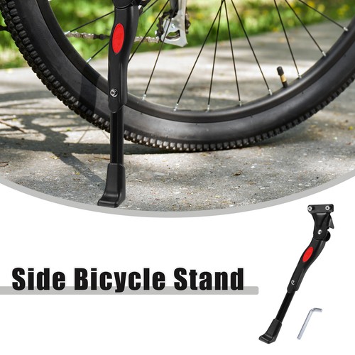 1 Set Aluminum Alloy Side Bicycle Stand W/ Tool Non-Slip Bike Stand Black - Imagen 2 de 8