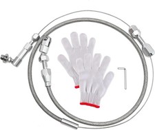 24" Universal Throttle Cable Braided Stainless Steel Throttle Cable Kit with ...