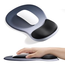 Ergonomic Mouse Pad with Gel Wrist Rest Support Middle Concave Design, Reliev...