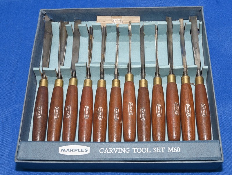Set Of 12 New Marples Wood Carving Chisels Complete In Original Box No. 60