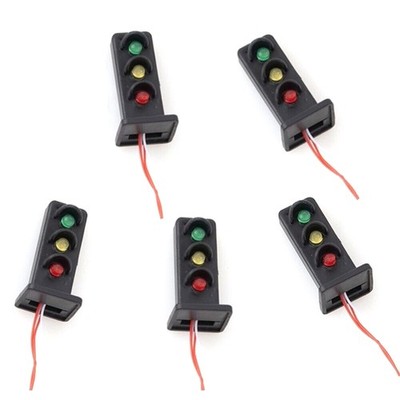5Pcs 1:87 Train Traffic Light Lamp Model Micro Landscape Railway Model Decor e