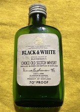 Black & White Scotch Whisky Mini Liquor Bottles Michigan Ori CAP EMPTY