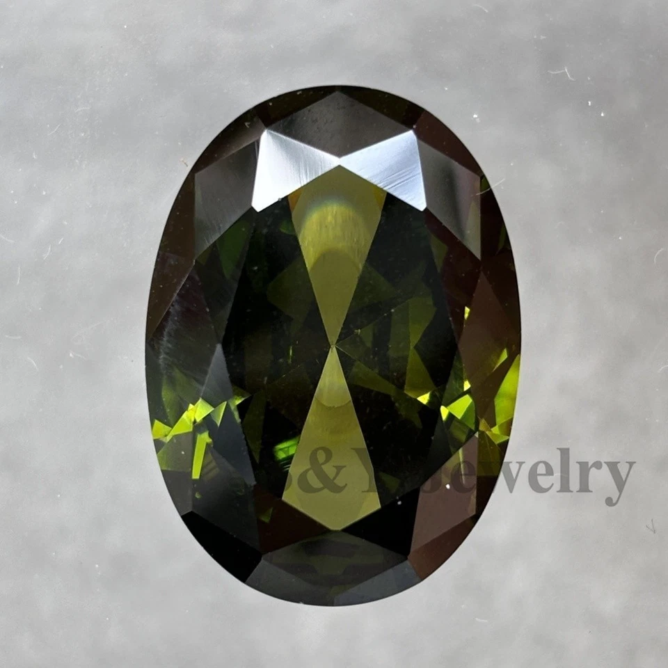 Exquisita piedra preciosa de circonita suelta verde oliva en forma ovalada 50 piezas 2x3 mm-13x118 mm Foto 2 de 4