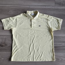 Lacoste Polo Shirt Mens 2XL Yellow Classic Fit Croc Logo Short Sleeve Casual XXL