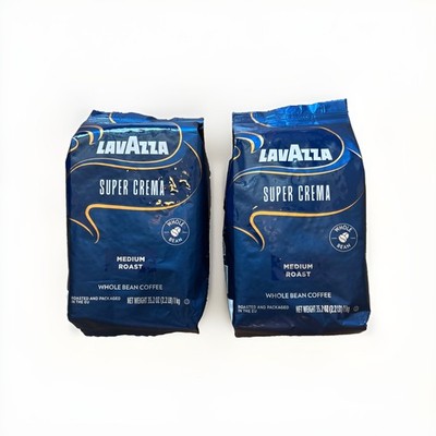 Lavazza Super Crema Whole Bean Coffee Medium Roast 1kg (2.2 lb) Pack of 2 NEW