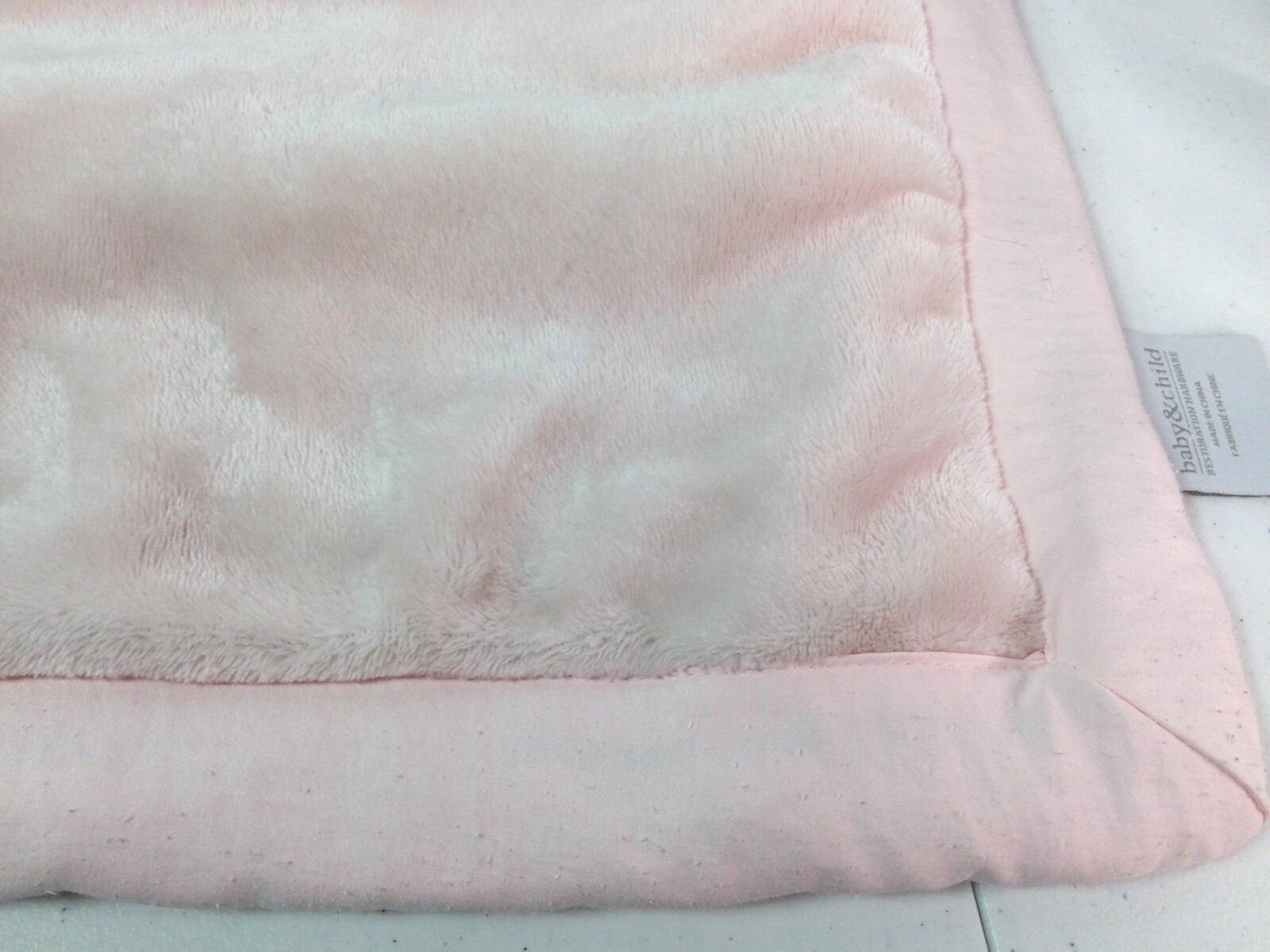 RESTORATION HARDWARE Baby & Child Pink Fleece/Satin Trim “Plush