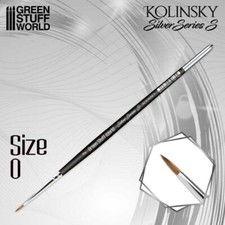 Brush SILVER SERIES S - 0 Kolinsky Brush - Professional Ergonomic Handle