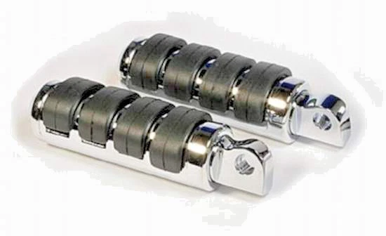 Pedane per Harley Davidson Softail Dyna Sportster Custom Coppia Pedalini Cromate - Immagine 3 di 4