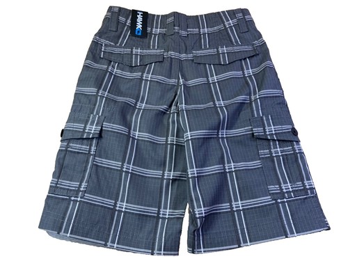 パンツ 90s tony hawk check baggy cargo shorts Tony Hawk Cargo Shorts Boys Large Brown Elastic Waist Drawstring
