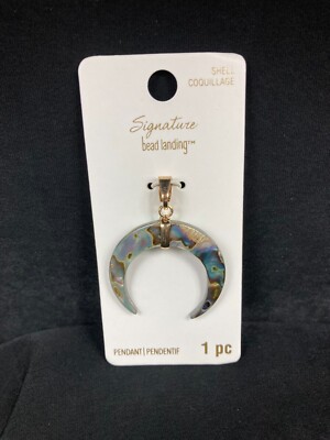 Bead Landing Abalone shell Pendant With Gold Tone Accents