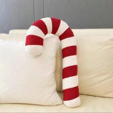Candy Cane Shaped Pillow Christmas Seasonal Holiday Decor